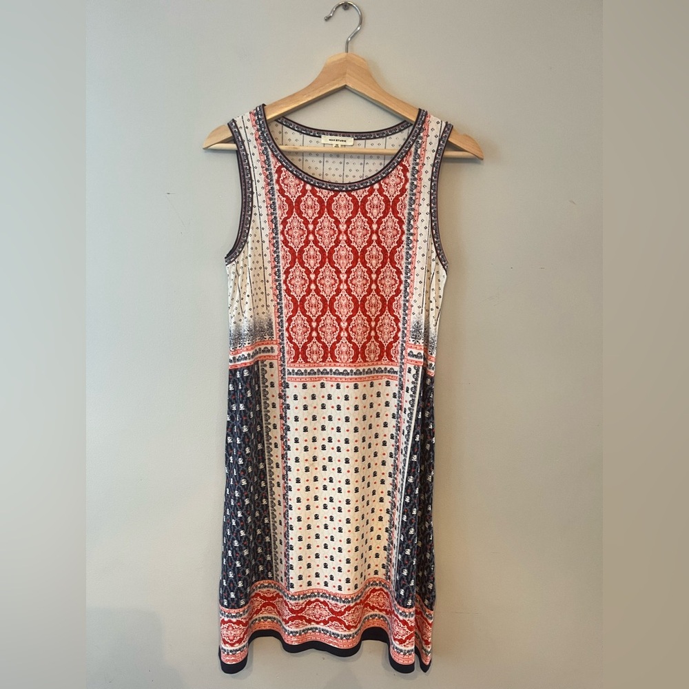 Max Studio Red and White Patterned Dress